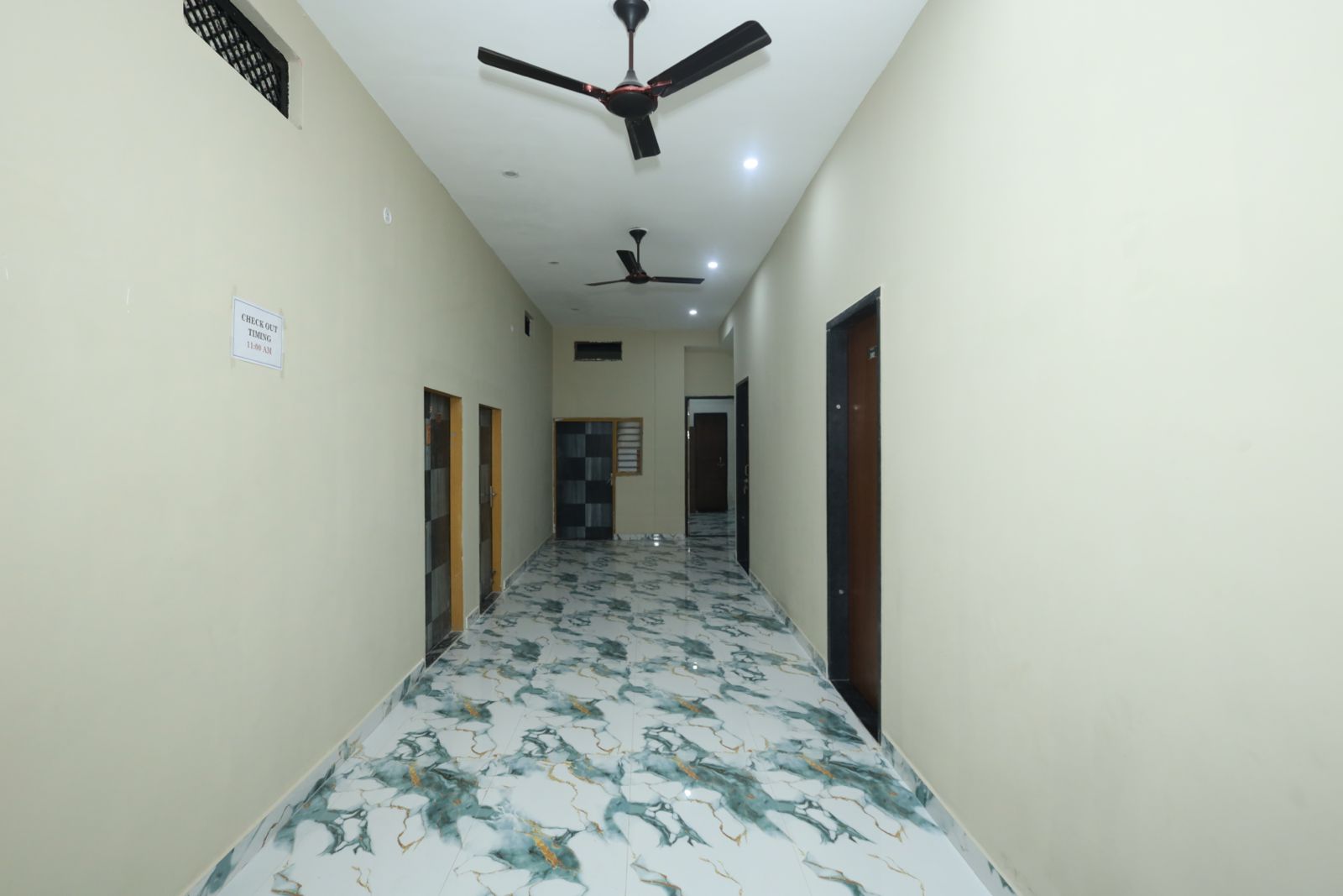 Hotel Corridor — Spotless Marble Flooring